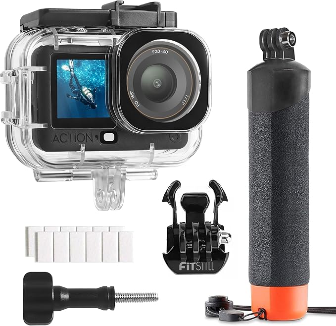 FitStill 60M/196FT Diving Kit for DJI osmo Action 6, Waterproof Housing + Buoyancy Handle for Underwater Shooting DJI Action 6 Protective Accessories