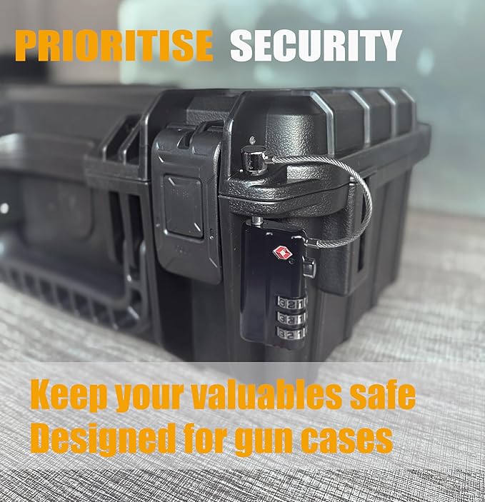 Professional Gun Case Lock TSA Approved Gun Case Lock,with Durable & Cut Resistant Alloy Steel Shank Gun Lock,TSA Gun Safe Lock for Travel Case or Child Safe (4 Pack)