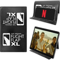 Flight Flap Airplane Tablet Holder, Flexible Cell Phone and Tablet Holder Extra Large 12x7”, Folding Cellphone Stand for Desk, Kindle, Bed, Airplane Gadgets Long Travel Essentials (Black)