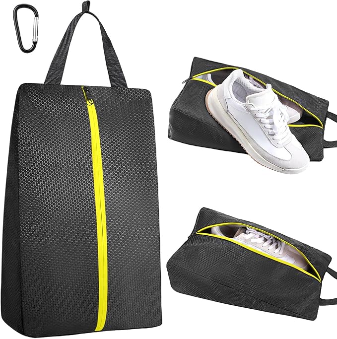 TOBWOLF Cleat Bags For Golf Smell Proof, Waterproof Golf Shoes Bag with Zipper & Handle, Large Capacity Fits Up To Size 14, Suitable as Sport Shoe Storage for Golf, Travel, Soccer, Gym, Running, Men