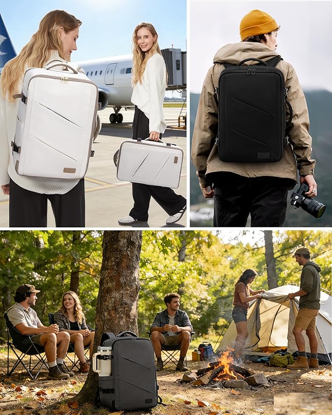 LOVEVOOK Travel Carry on Backpack, Large 40L Personal Item Travel Bag for Men & Women Flight Approved with 3 Packing Cubes, Suitcase Water Resistant Luggage Daypack Business Weekender Bag