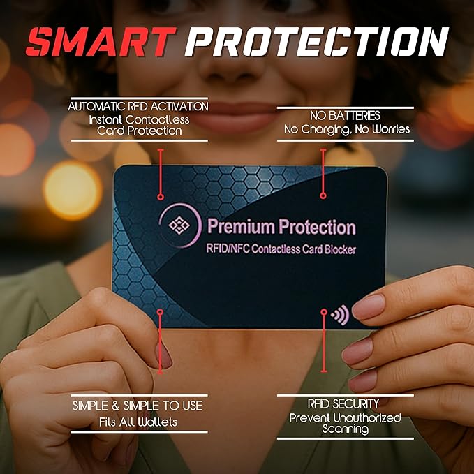 KF-Premium RFID Blocking Card (2 Pack) - Ultra Thin Debit & Credit Card Protector - Anti Theft & Fraud Contactless NFC Card Blocker - Passport Wallet Defender for Men & Women (Pink)
