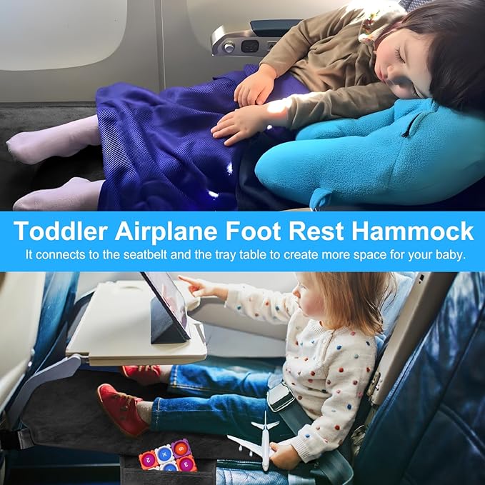 COZYBONDER Toddler Airplane Bed & Travel Essentials - Kids Airplane Seat Extender, Portable Plane Bed for Flights