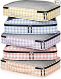 5 Pcs Packing Cubes for Suitcase Large Travel Cubes Carry on Luggage Organizer Bags for Clothes Accessories(M,Plaid)