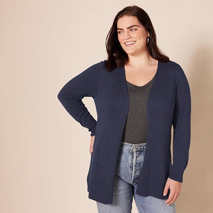 Amazon Essentials Women's Lightweight Long Sleeve Open-Front Cardigan Sweater (Available in Plus Size)