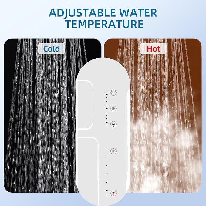 Bidet Attachment for Toilet, Adjustable WHot and Cold Water & Pressure, Self-Cleaning Dual Nozzles, Easy Install (White)