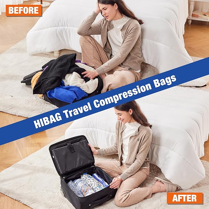 18 Compression Bags for Travel Essentials, Vacuum Packing Space Saver Bags for Cruise Accessories (18-Travel)