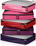 5 Pcs Packing Cubes for Suitcase Large Travel Cubes Carry on Luggage Organizer Bags for Clothes Accessories(L,Purple)