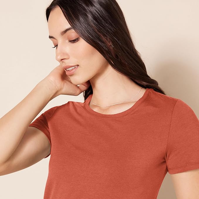 Amazon Essentials Women's Regular-Fit Short-Sleeve T-Shirt (Crewneck and V-Neck Options), Multipacks
