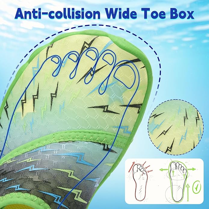 Kids Water Shoes Boys Girls - Wide Toe Box Quick Dry Barefoot Shoes Breathable Non Slip Aqua Athletic Sneakers for Swim Beach Pool Kayak Hiking Sand Walking Travel Essentials (Little Kid/Big Kid)