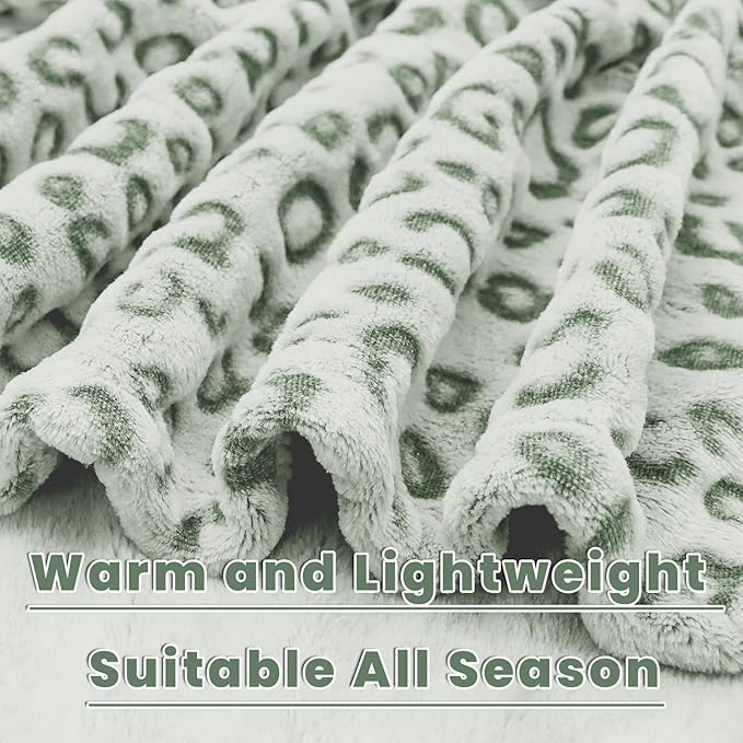 Sage Green Blanket Soft Cozy Olive Green Fleece Blankets Lightweight Fuzzy Blankets and Throws for Travel Camping Couch Bed 50x60inch