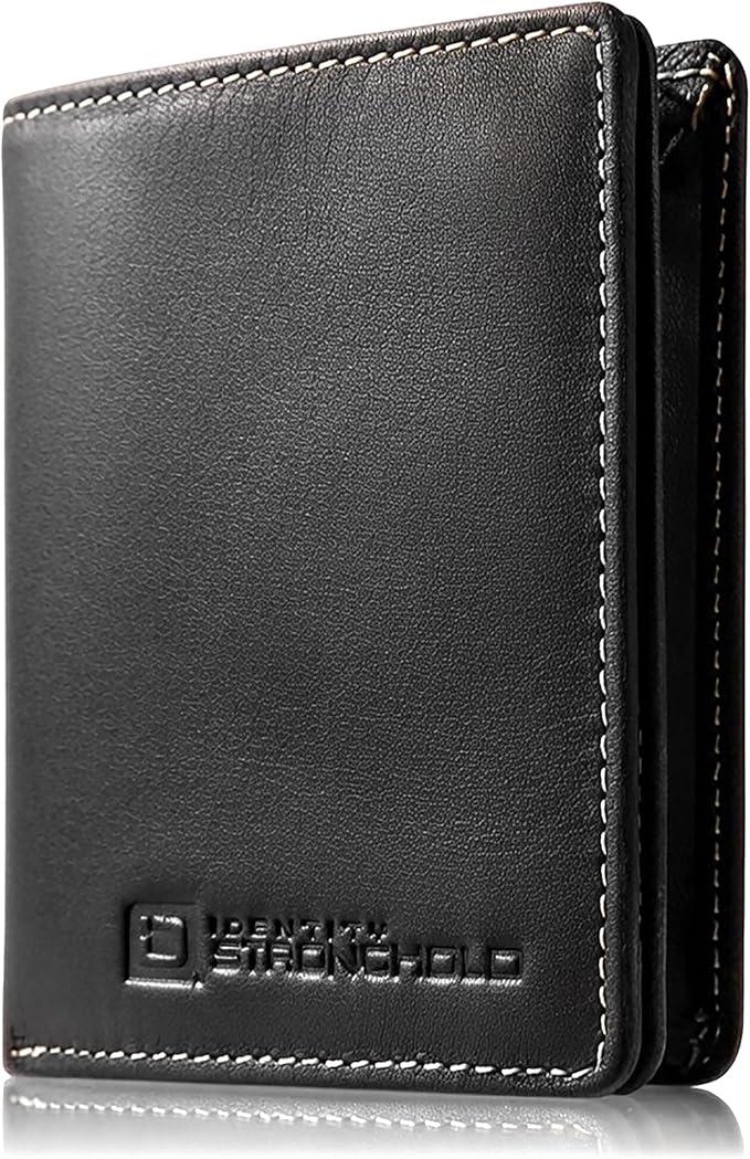 ID Stronghold Waltlet - RFID Blocking Bifold Wallet for Men with Magnetic Clasp - Black