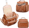 Large Leather Toiletry Bag for Women Men,Bathroom Bag,Water Resistant Shower Bag,Makeup Bag,Portable Shower Caddy for College Dorm,Hanging Travel Toiletry Bag with Transparent Waterproof Phone Pocket