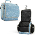 VENTURE 4TH Hanging Travel Toiletry Bag for Women & Men – Large Toiletry Organizer with 17 Compartments, Removable TSA Pouch, Travel Wash Bag for Toiletries, Makeup & Shaving Kit (Blue Flowers)