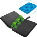 Foldable Gel Seat Cushion for Travel, Portable Chair Cushion for Camping, Honeycomb Seat Cushion, Portable Gel Cushion for Pressure Relief,1.15-Inch Thick (Black)