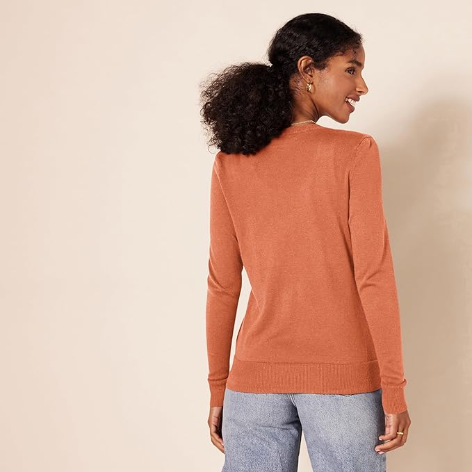 Amazon Essentials Women's Lightweight Crewneck Cardigan Sweater (Available in Plus Size)