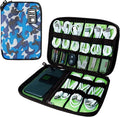 Lcsmaokin Electronics Travel Organizer,Portable Waterproof Electronic Travel Storage Bag for Small Charging Cord Storage,Charger,SD Card etc,for Travel,Business-Blue Camouflage