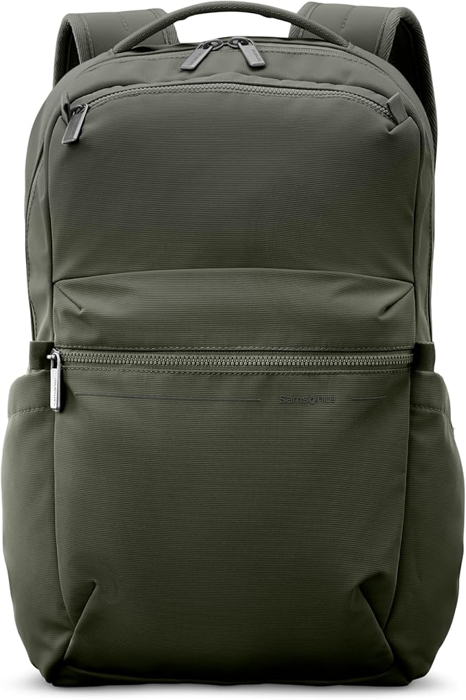 Samsonite Better Than Basic Backpack - Dedicated Laptop Compartment, Quick Stash Front Pockets and Lightweight Breathable Airmesh - Olive