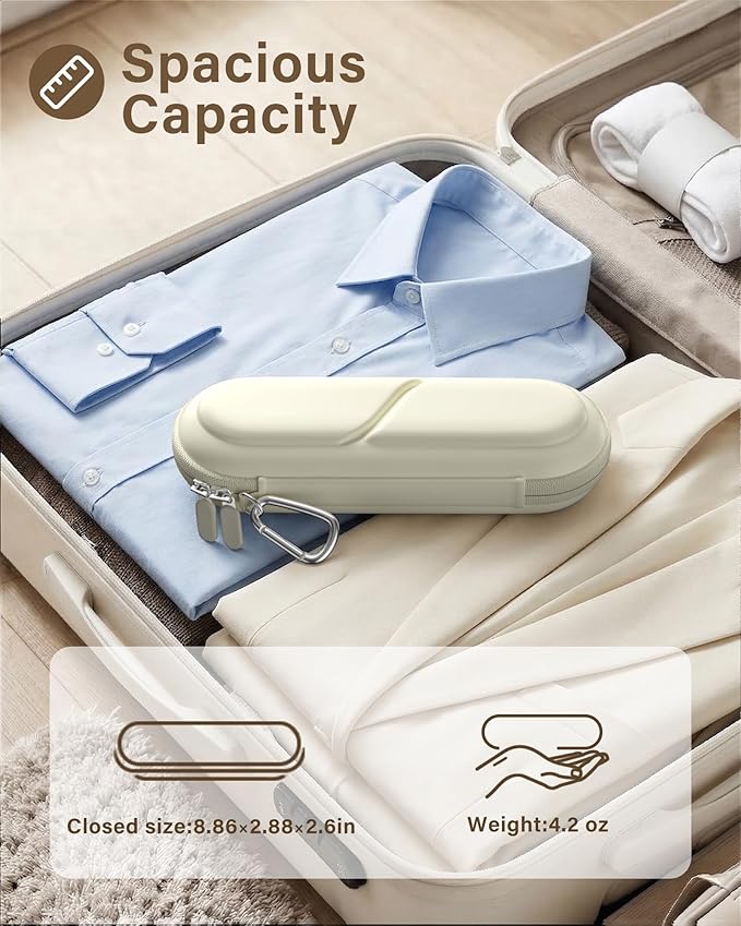 ProCase Toothbrush Travel Case for Oral-B/Oral-B Pro 1000 1500 5000 7000 7500 6000 9600/ Phlips Sonicare 4100 5100 1100 6100 5300 Oral-B iO Electric Toothbrush Portable Hard Container -Beige