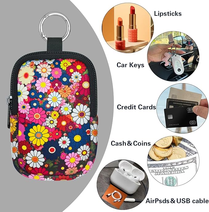 Neoprene Hand Sanitizer Holder Compatible with Touchland, Shockproof Protective Sleeve with Zipper & Snap Hook, Travel Case