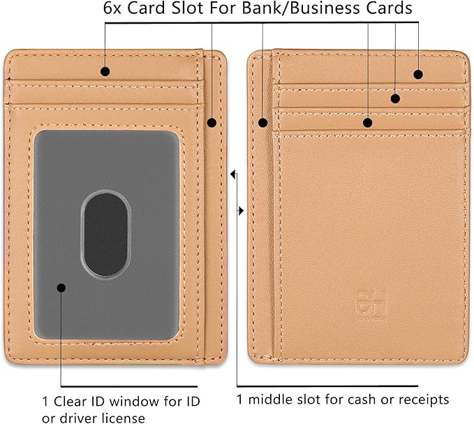GH GOLD HORSE Slim RFID Blocking Card Holder Minimalist Leather Front Pocket Wallet for Women | Slim, RFID Blocking, Minimalist, Front Pocket