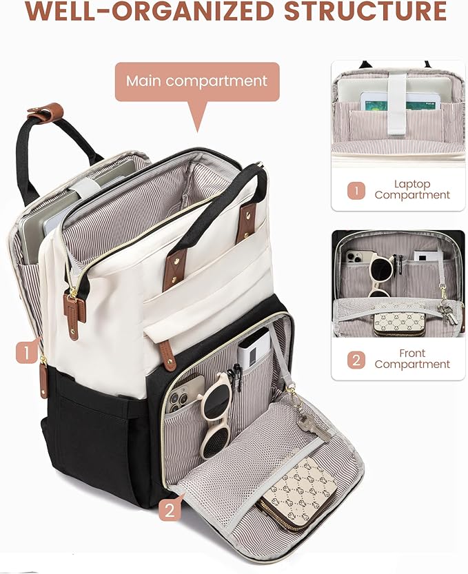LOVEVOOK Laptop Backpack for Women, 17.3'' Waterproof Nurse Bag Teacher Work Backpack Purse for Women, Travel Computer Backpack for College Office Business Ladies