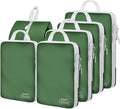 6 Set Compression Packing Cubes, Suitcase Organizer, Lightweight Travel Essentials, Compression Bags For Travel Accessories Luggage Storage Set (6Pcs, Green)