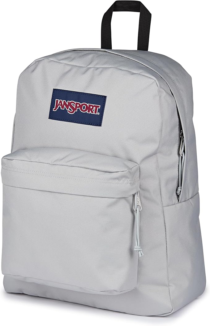 JanSport SuperBreak Plus Backpack with Padded 15-inch Laptop Sleeve and Integrated Bottle Pocket - Spacious and Durable Daypack for Work and Travel - Grounded Grey