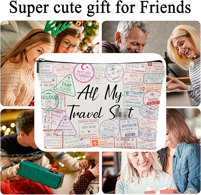 ZUYUROU Travel Airplane Essentials Cosmetic Bag for Packing and Luggage Organizer Gift Flight Attendant Travel Agent Lovers Gift Traveler Toilerty Bag