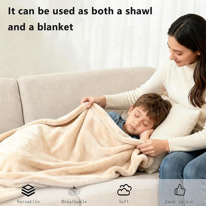 SNZ Wearable Blanket for Womens and Mens, Comfy Flannel Poncho, Snuggie Warm Shawl Wraps for Women, Birthday Gift Ideas