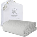 Threadmill Luxury Cotton Blankets for King Size Bed | All-Season Cozy 100% Cotton King Size Blanket | Herringbone Soft Fall Thermal Blanket fits California King Size Bed | Light Grey