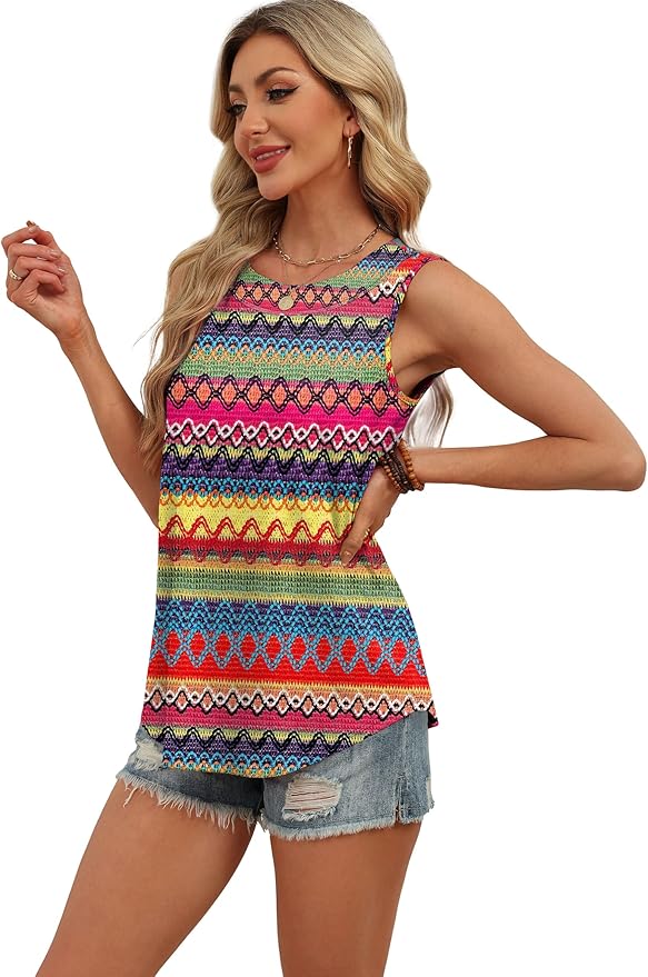 WIHOLL Tank Tops for Women Summer Outfits 2026 Crewneck Spring Casual Sleeveless Shirts Blouses Clothing