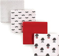 Hudson Baby Unisex Baby Cotton Flannel Receiving Blankets, Mustache Hat, One Size