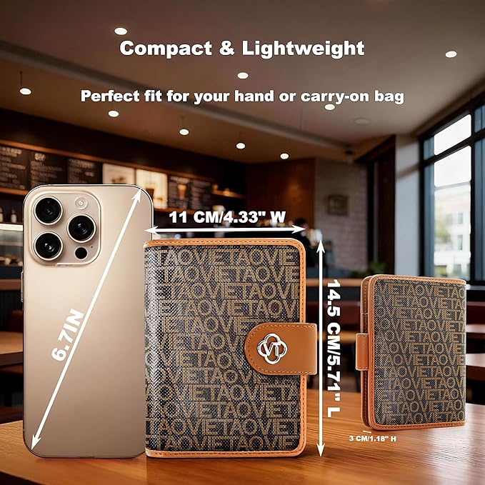 Passport Holder for Travel, RFID Blocking Leather Airtag Wallet for Women Men, Large Passport Cover Essentials Gift, Tickets, Cash, Photo, Sim Card Pen Slot, Brown