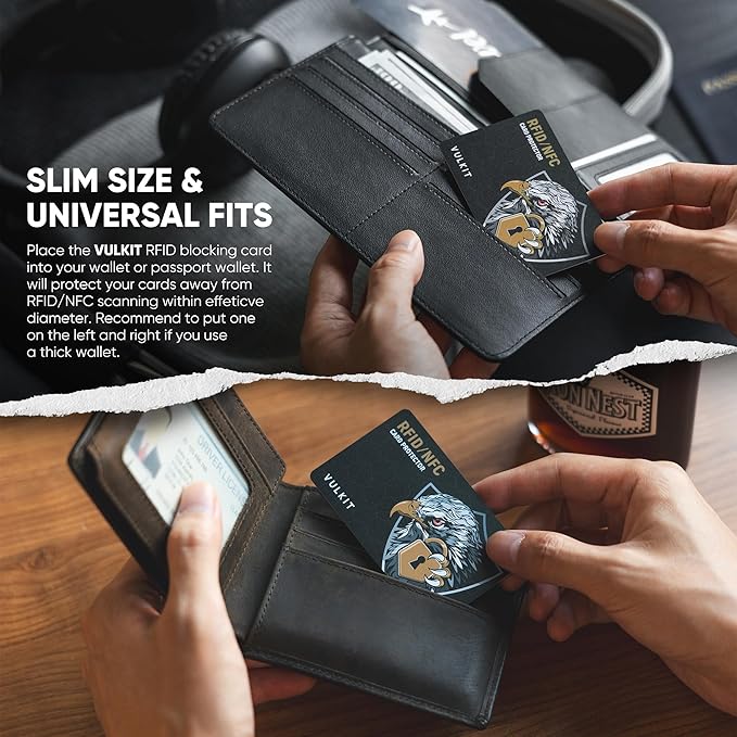 VULKIT 5 Pack RFID Blocking Cards, RFID/NFC Protectors NFC Contactless Protection Wallet Shield Travel Essentials