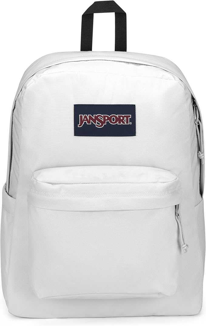 JanSport SuperBreak Plus Backpack with Padded 15-inch Laptop Sleeve and Integrated Bottle Pocket - Spacious and Durable Daypack for Work and Travel - White