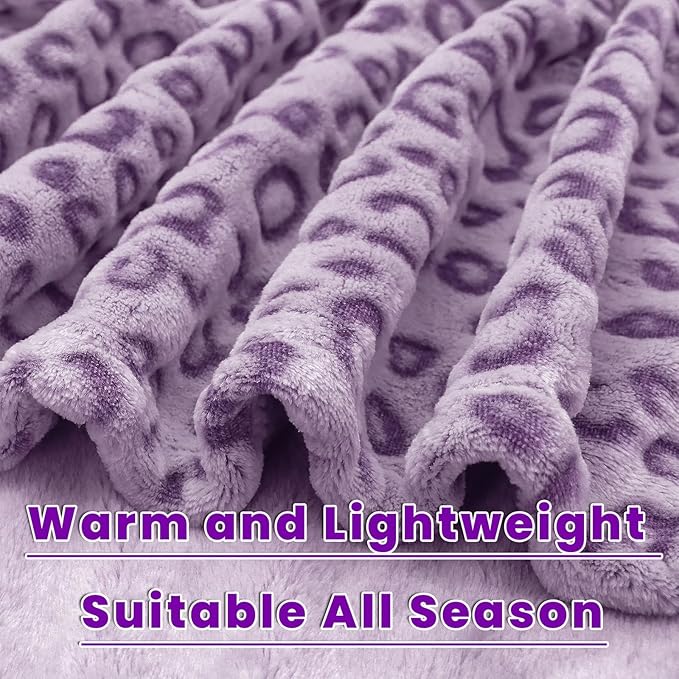 Purple Throw Blanket, Cozy Soft Warm Small Blanket for Couch Room Decor, All Season Purple Gifts for Kids Girls 40x50 Inches