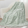 Sage Green Blanket Soft Cozy Olive Green Fleece Blankets Lightweight Fuzzy Blankets and Throws for Travel Camping Couch Bed 50x60inch