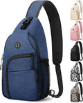 Pritent Crossbody Bags for Women Man Waterproof Sling Bag Backpack Trendy Casual Cross Body Bag with Convertible Shoulder Strap Chest Bag for Camping Hiking Travel Essentials (Blue, Medium)