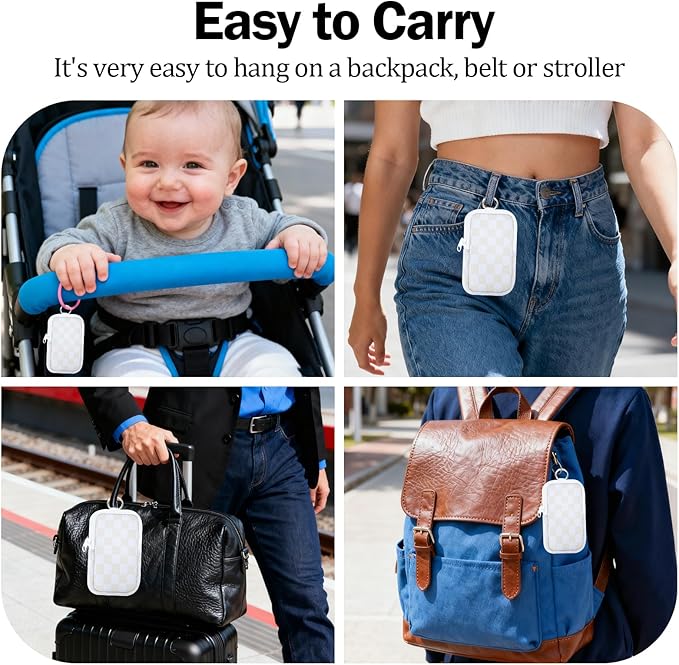 Hand Sanitizer Spray Case,Compatible with Popular Sanitizers,Zipper Pouch for Hand Sanitizer,Cute Fashion Accessories with Snap Hook for Glow Mist and Power Mist 1FL OZ,Suitable for Outdoor(Checkered)