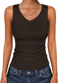 ANRABESS Tank Tops for Women V Neck Ribbed Knit Slim Fitted Sleeveless Basic Tee Tanks Casual Summer Clothes 2026