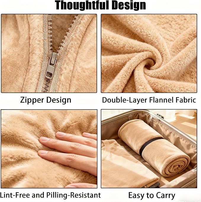 SNZ Wearable Blanket for Womens and Mens, Comfy Flannel Poncho, Snuggie Warm Shawl Wraps for Women, Birthday Gift Ideas