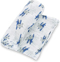 LollyBanks Muslin Swaddle Blanket, 100% Muslin Cotton Baby Blankets for Boys, 47 X 47 Inches Baby Boy Swaddles, Breathable and Lightweight Infant Blanket, Newborn Essential, Registry (Airplane Print)