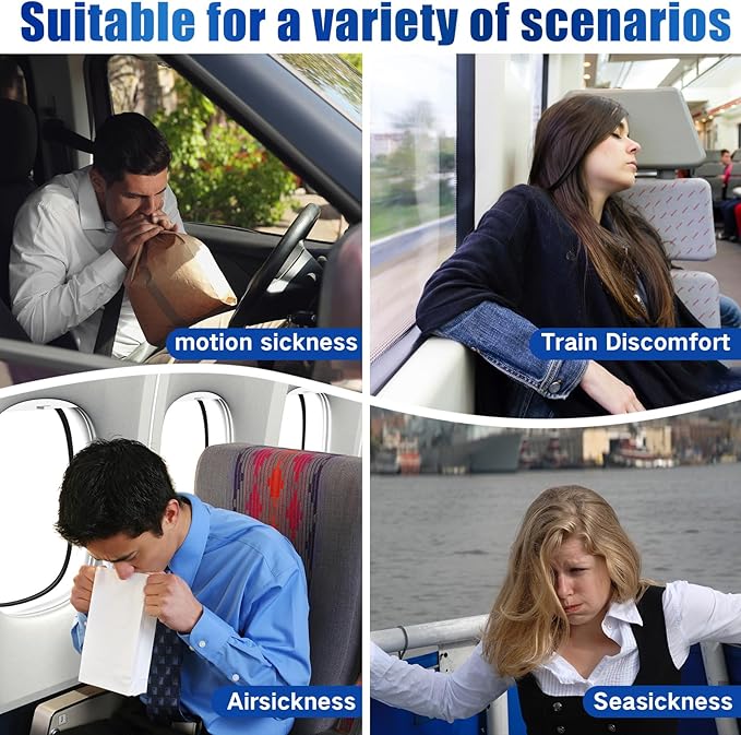 Hionfurt 64ct Motion Sickness Patches – Sea Sickness Patches for Cruise, Car, Airplane, and Other Travel – Non-Drowsy, Effective, Lasts 72 Hours