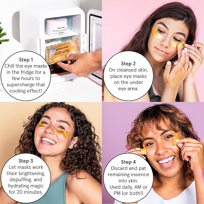 grace & stella Award Winning Under Eye Mask - Birthday Gifts for Women - Gel Eye Patches for Dark Circles, Puffy Eyes, Undereye Bags - Mothers Day Gifts for Mom - Vegan Self Care (24 Pairs, Gold)