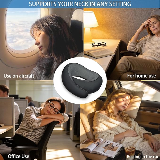 Neck Pillow for Airplane Travel, Comfortable Travel Neck Pillow for Long Flights, Ergonomic Airplane Pillow for Sleeping