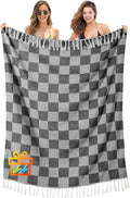 Antfuny Giant Beach Towel Blanket Autumn Outing Stuff for Women & Men Yard Mat Road Trip Camping Gear Ship Cruise Gear Must Haves Large L Black Plain Pattern Airplane Accessories Travel Gadgets