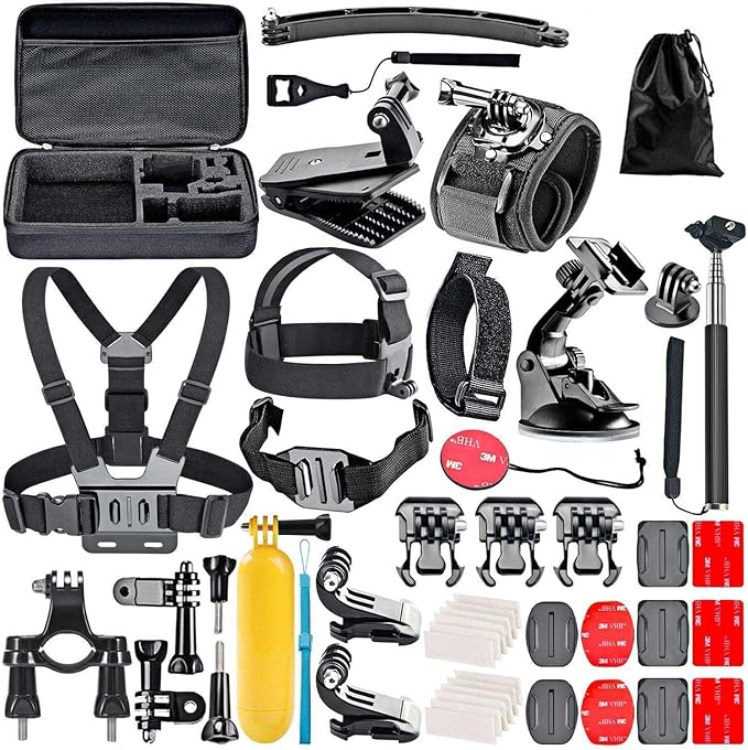 Navitech 50-in-1 Action Camera Accessories Combo Kit with EVA Case - Compatible with Flylink Action Camera HD 1080p