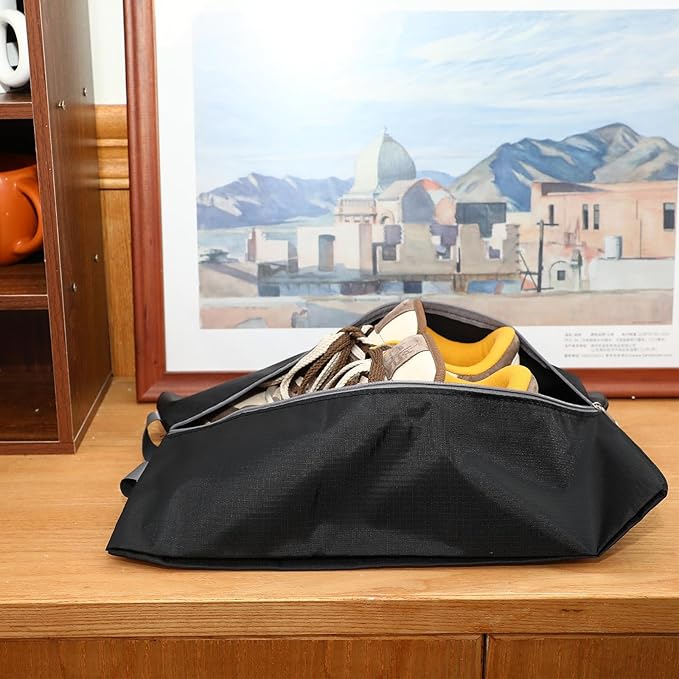 Paterr 18 Pcs Shoe Bags for Travel XX-Large Storage Packing Organizer Waterproof Shoe Carrier with Zipper Protable Covers for Travel for Women Men, Black