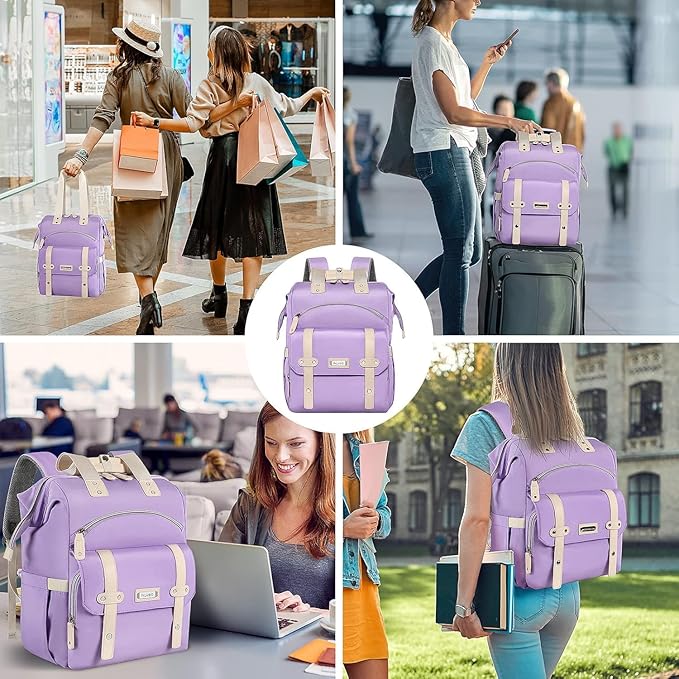 FALANKO Laptop backpack for Women, Computer Backpack Fits 15.6Inch Laptop with RFID Water Resistant Teacher work nurse Doctor
